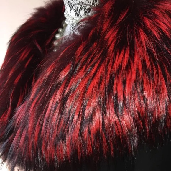 Gorgeous Black 100% Italian Shearling Sheepskin & Fox Jacket Coat Sz S/M - Picture 7 of 12